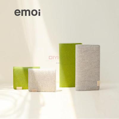 emoi基本生活羊毛毡钱包男女款长款短款舒适自然触感简约手拿小包